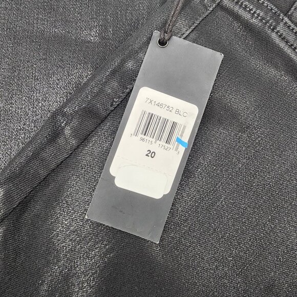 Jen 7 size 20 Coated Ankle Straight Jeans by 7 for All Mankind Black New - Picture 5 of 11